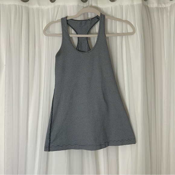 Lululemon Cool Racerback Tank Top in Inkwell Black and White Gingham - Picture 1 of 5